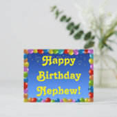 Postcard Happy Birthday Nephew Postkarte (Stehend Vorderseite)