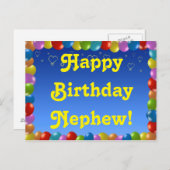 Postcard Happy Birthday Nephew Postkarte (Vorne/Hinten)