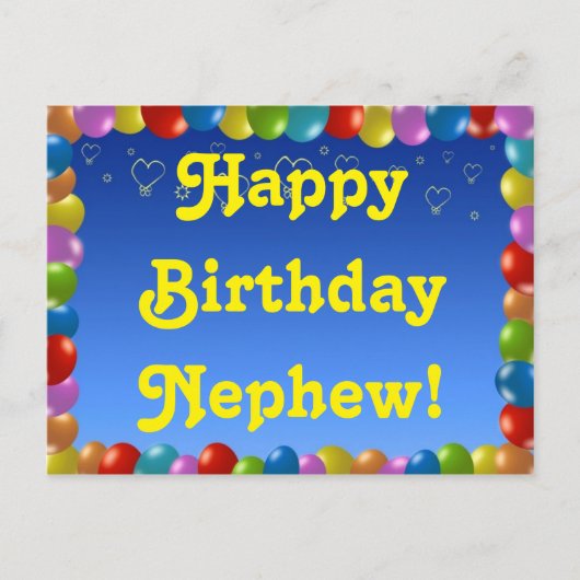 Postcard Happy Birthday Nephew Postkarte (Vorderseite)