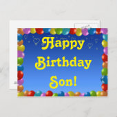 Postcard Happy Birthday Son Postkarte (Vorne/Hinten)