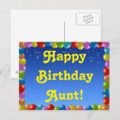 Postcard Happy Birthday Tante Postkarte (Vorne/Hinten)
