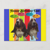 Postcard Happy Birthday Vater Basset Postkarte (Vorderseite)