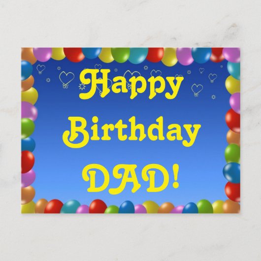 Postcard Happy Birthday Vater Postkarte (Vorderseite)