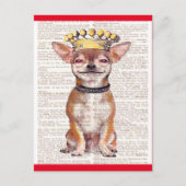 POSTCARD - HAPPY CHIHUAHUA-RED TRIM POSTKARTE (Vorderseite)