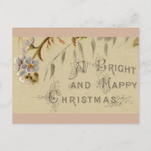 Postcard - Happy Christmas Vergessen-Me-Nots Feiertagspostkarte