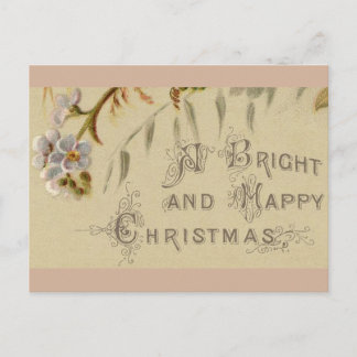 Postcard - Happy Christmas Vergessen-Me-Nots Feiertagspostkarte