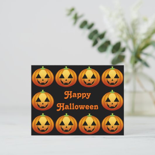Postcard Happy Halloween Pumpkin Postkarte (Stehend Vorderseite)