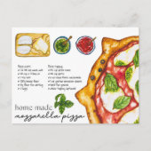 Postcard - hausgemachte Pizza aus Mozzarella Postkarte (Vorderseite)