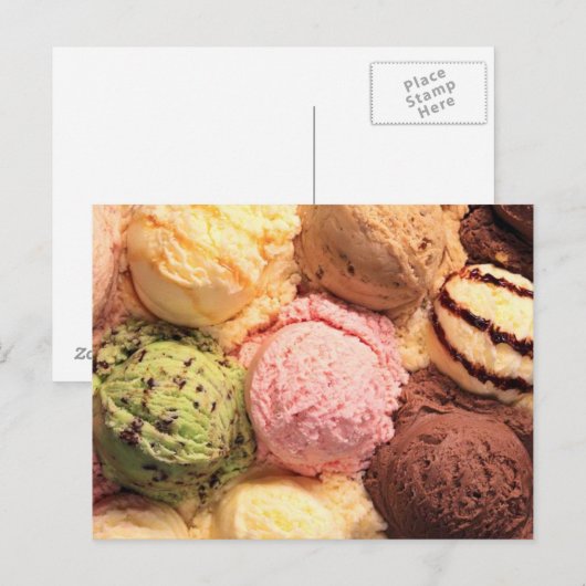 POSTCARD ICE CREAM SCOOPS POSTKARTE (Vorne/Hinten)