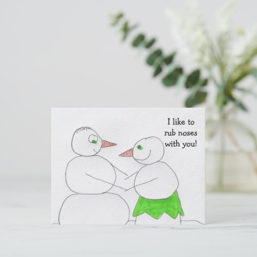 Postcard Ich reibe gerne Nasen mit dir! Postkarte (Stehend Vorderseite)