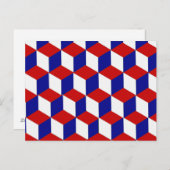 Postcard - Illusion in Rot, Weiß und Blau Postkarte (Vorne/Hinten)