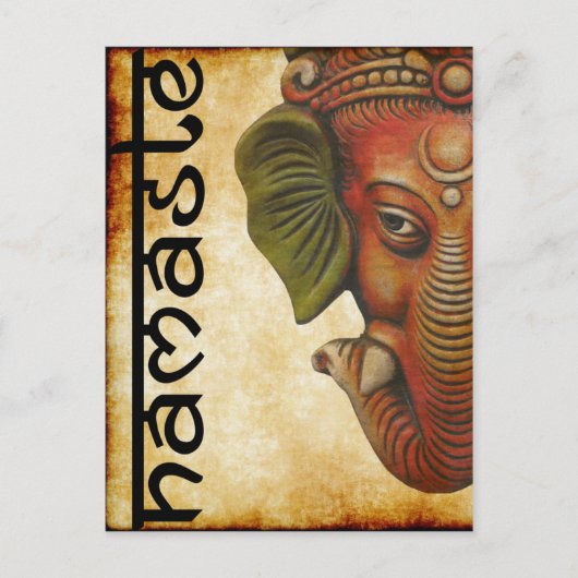 Postcard Indian God ganesha namaste design Postkarte (Vorderseite)