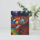 POSTCARD INVITATION Sommergrillen am 4. Juli PC Einladungspostkarte (Stehend Vorderseite)