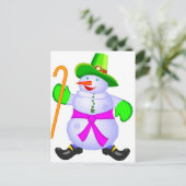 Postcard Irish Snowman Weihnachten (Stehend Vorderseite)