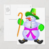 Postcard Irish Snowman Weihnachten (Vorne/Hinten)