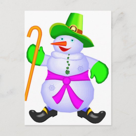 Postcard Irish Snowman Weihnachten (Vorderseite)