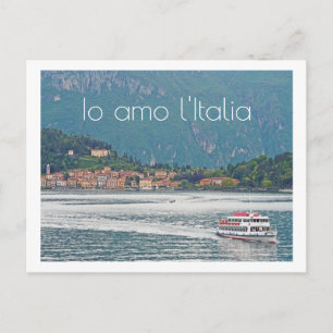 POSTCARD/ITALIENISCHE SEE-DISTRIKTSCENE/I-LIEBE IT POSTKARTE