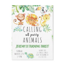 Postcard Jungle Party Kinder Einladung