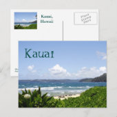 POSTCARD, KAUAI/WAVES ROLLEN IN KÜRZE POSTKARTE (Vorne/Hinten)