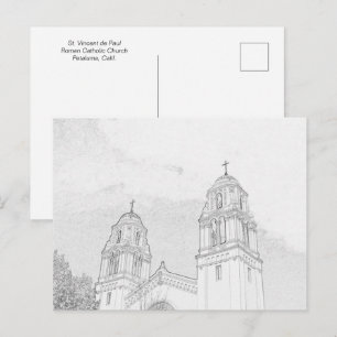 Postcard - Kirche - Glockenturm - Farbe Postkarte