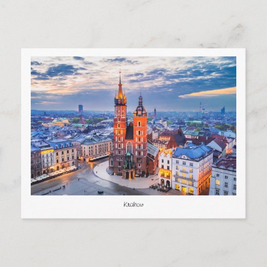 Postcard Krakau Nacht in Polen Postkarte (Vorderseite)
