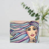 Postcard Lady Violet & Blue. Postkarte (Stehend Vorderseite)