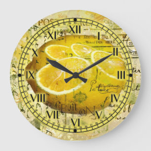 Postcard Lemons Große Wanduhr