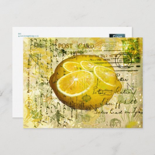 Postcard Lemons Postkarte (Vorne/Hinten)