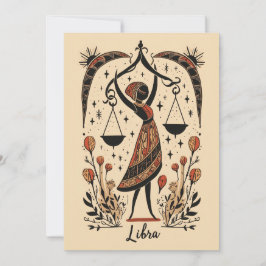 Postcard - Libra Celestial Zodiac Art Feiertagskarte