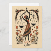 Postcard - Libra Celestial Zodiac Art Feiertagskarte (Vorne/Hinten)