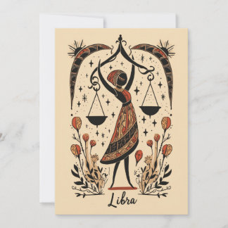 Postcard - Libra Celestial Zodiac Art Feiertagskarte