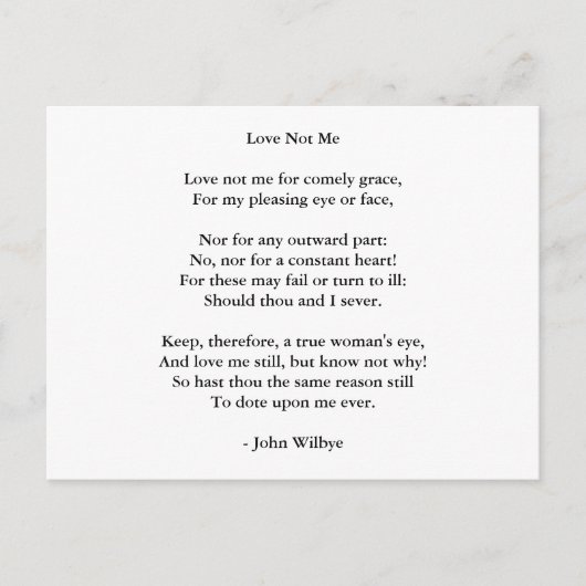 Postcard-Liebe Art-Liebe Gedicht 3 Postkarte (Vorderseite)