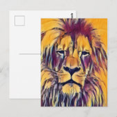 Postcard Lion Vibrannte Art Postkarte (Vorne/Hinten)