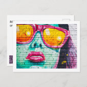 Postcard - Lipstick Urban Street Art Postkarte (Vorne/Hinten)