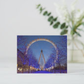 Postcard London Eye Blue Twilight, London UK Postkarte (Stehend Vorderseite)