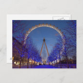 Postcard London Eye Blue Twilight, London UK Postkarte (Vorne/Hinten)