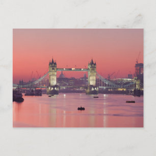Postcard London Tower Bridge (sunset), London, UK Postkarte