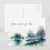Postcard "Love never fails" Postkarte (Vorne/Hinten)
