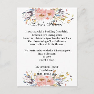 Postcard - Lover's Flowers Postkarte