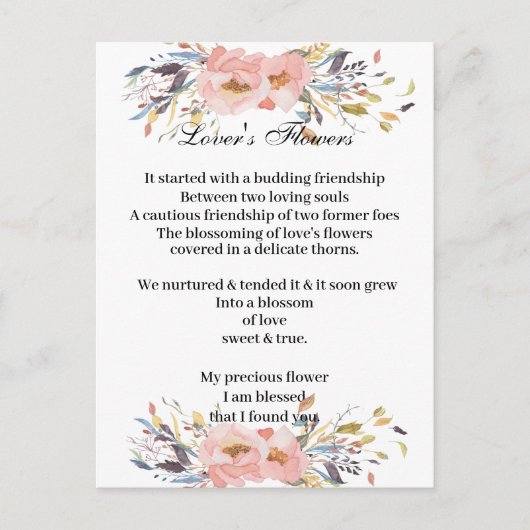 Postcard - Lover's Flowers Postkarte (Vorderseite)