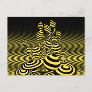 Postcard Magic Mushrooms optischer geometrischer E Ankündigungspostkarte