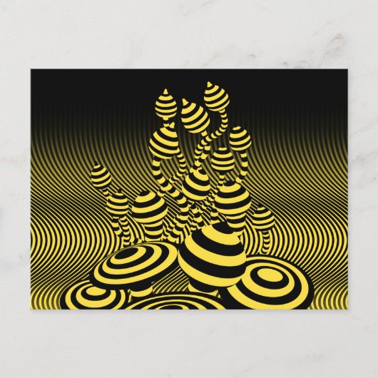 Postcard Magic Mushrooms optischer geometrischer E Ankündigungspostkarte (Vorderseite)