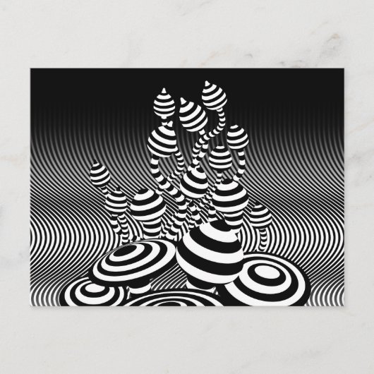 Postcard Magic Mushrooms optischer geometrischer E Ankündigungspostkarte (Vorderseite)