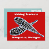 Postcard ~ Making Tracks Schneeschuhe Schneeschuhe Postkarte (Vorne/Hinten)