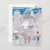 Postcard Manchester Illustration Artwork Postkarte (Vorne/Hinten)