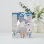 Postcard Manchester Illustration Artwork Postkarte (Stehend Vorderseite)