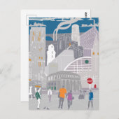 Postcard Manchester Illustration Artwork Postkarte (Vorne/Hinten)