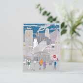 Postcard Manchester Illustration Artwork Postkarte (Stehend Vorderseite)