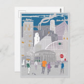 Postcard Manchester Illustration Artwork Postkarte (Vorne/Hinten)