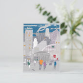 Postcard Manchester Illustration Artwork Postkarte (Stehend Vorderseite)